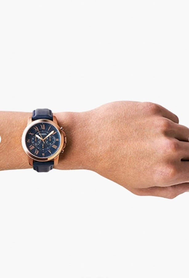 Fossil Grant Rose Gold Chronograph on wrist