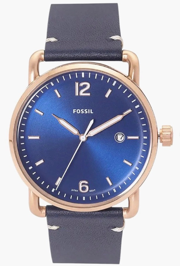 Fossil Commuter rose gold watch front view