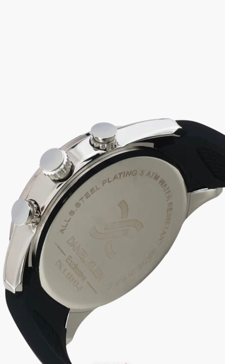 Daniel Klein DK1133136 rear view — stainless steel caseback with buckle